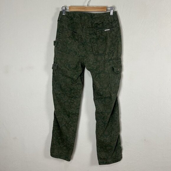 Duluth Size 2 Green Floral Straight Leg Curvesetter Cargo Carpenter Pants - Picture 4 of 10